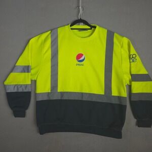 Pepsi Safety Reflective Workwear Pullover Sweatshirt Neon Yellow XL